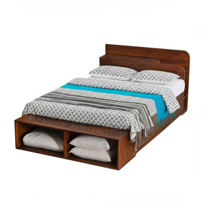 Giường ngủ 120x220cm gỗ cao su có hộc kéo