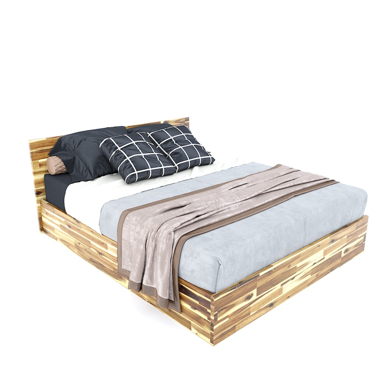 Giường ngủ 160x200cm gỗ tràm màu tự nhiên