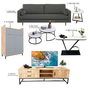 Combo nội thất phòng khách 6 món
